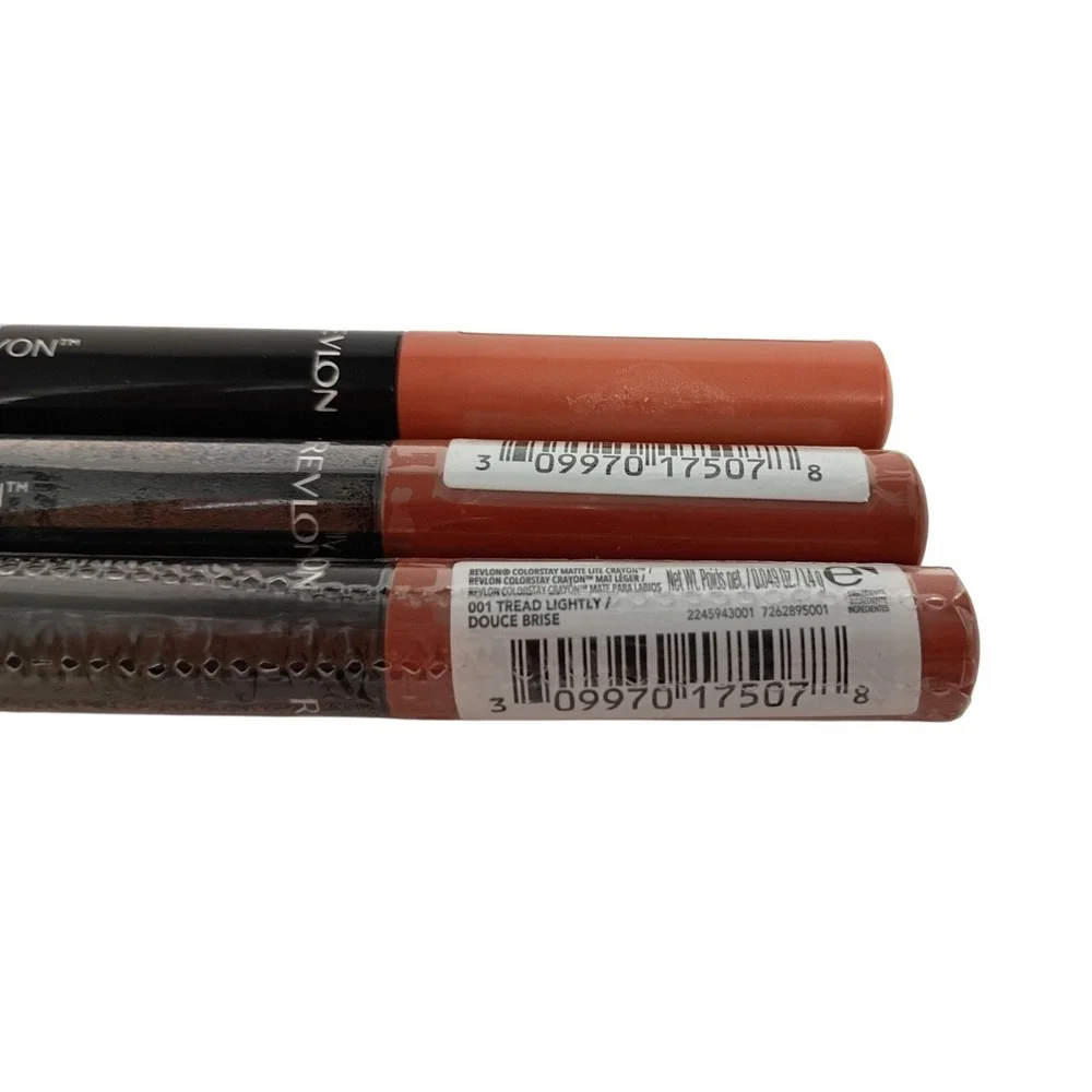 (3) Revlon Colorstay Matte Lite Crayon 0.049 oz Each 001 -‎ Tread Lightly - NEW